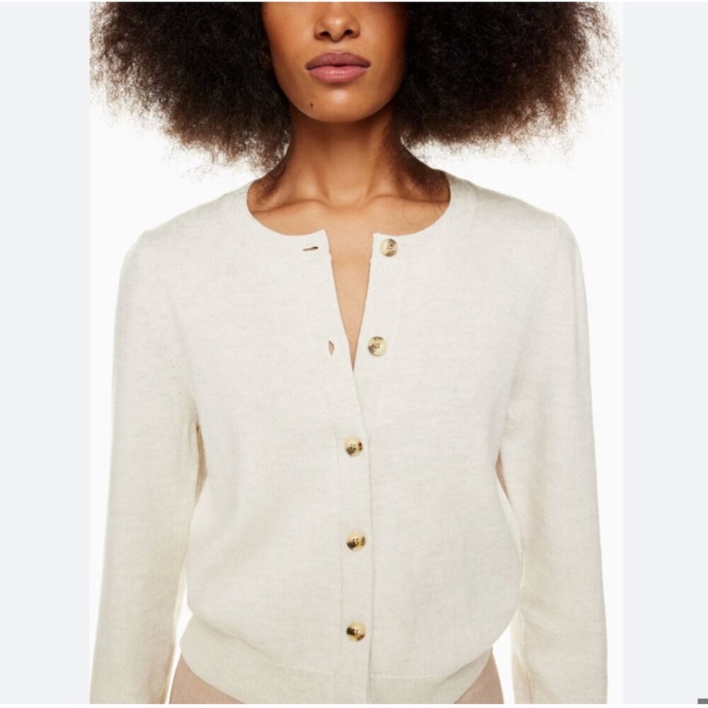 Aritzia Wilfred Moonrise Cardigan Heather Birch Size Large NWOT
